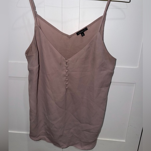 Dynamite Tops - Dynamite Dusty Mauve Button-Front Spaghetti Strap Cami